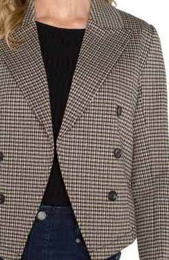 Jackets-Liverpool Los Angeles OPEN FRONT BLAZER Blacktancheck