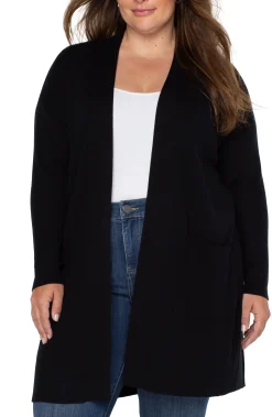 Jackets-Liverpool Los Angeles OPEN FRONT CARDIGAN SWEATER Black