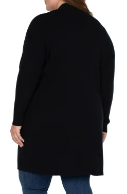 Jackets-Liverpool Los Angeles OPEN FRONT CARDIGAN SWEATER Black