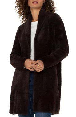 Coatigans-Liverpool Los Angeles OPEN FRONT COATIGAN SWEATER Mink