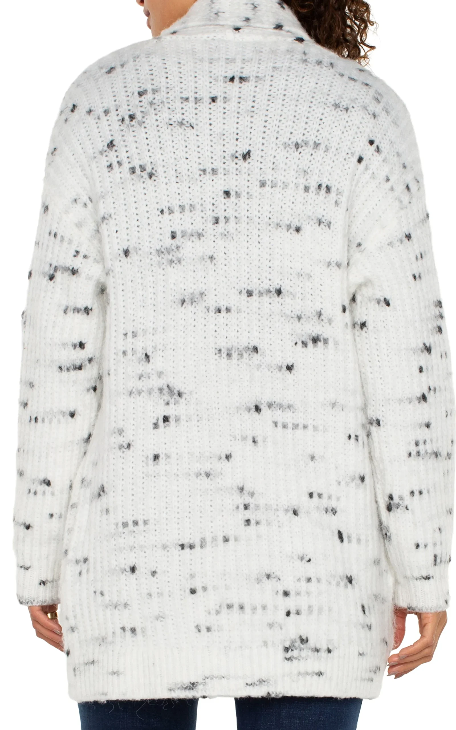 Coatigans-Liverpool Los Angeles OPEN FRONT COATIGAN SWEATER Porcelainwithblackflek