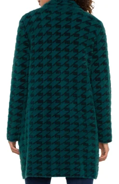 Coatigans-Liverpool Los Angeles OPEN FRONT COATIGAN SWEATER Darkforesthoundstooth