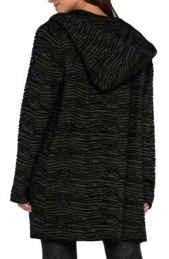 Coatigans|Sweaters-Liverpool Los Angeles OPEN FRONT COATIGAN SWEATER Darkolivestripe