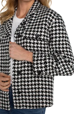 Jackets-Liverpool Los Angeles PETITE BOXY SHACKET Blackwhitehoundstooth