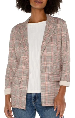 Jackets-Liverpool Los Angeles PETITE BOYFRIEND BLAZER Lavaflowglenplaid