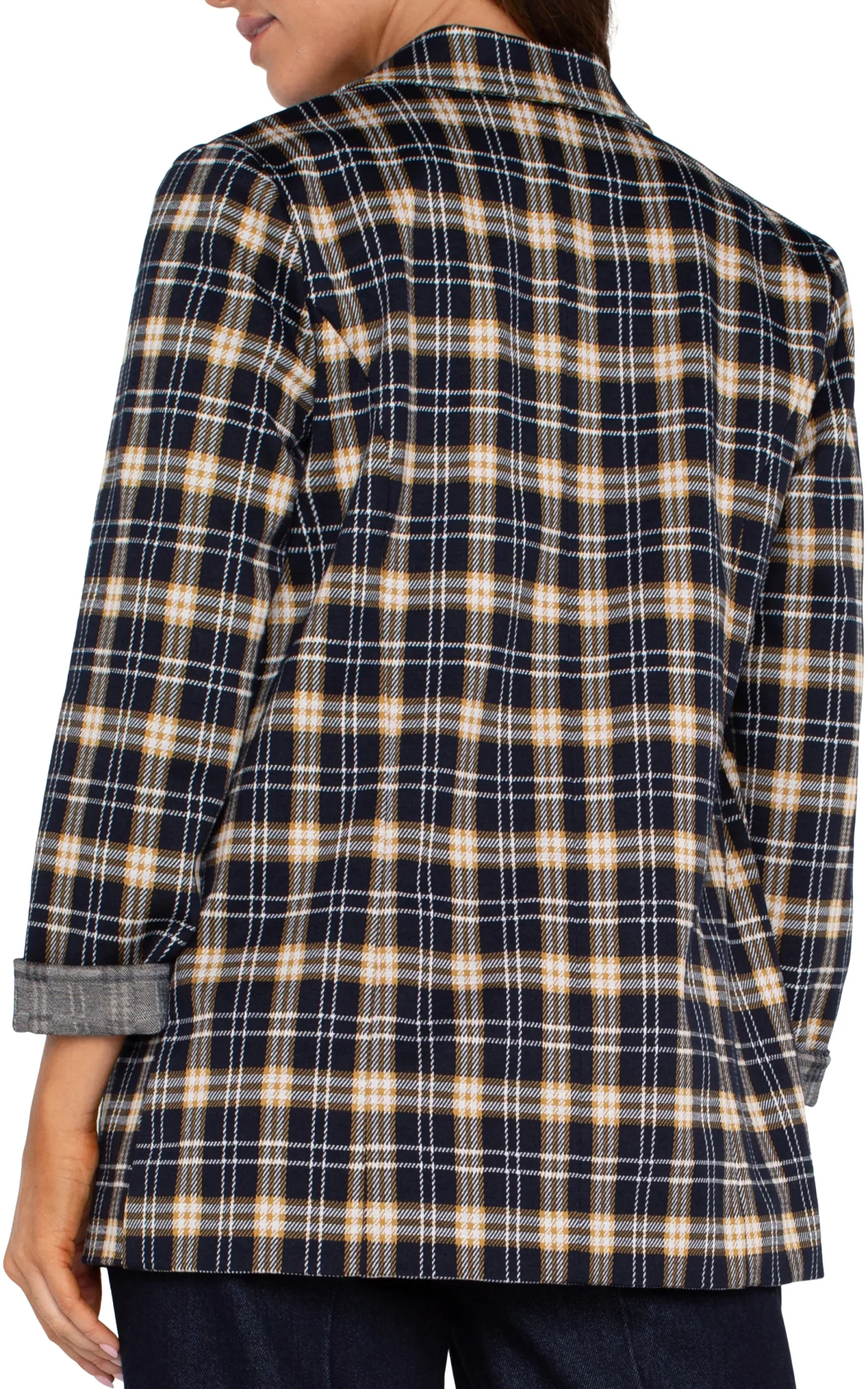 Jackets-Liverpool Los Angeles PETITE BOYFRIEND BLAZER Darknavytartanplaid