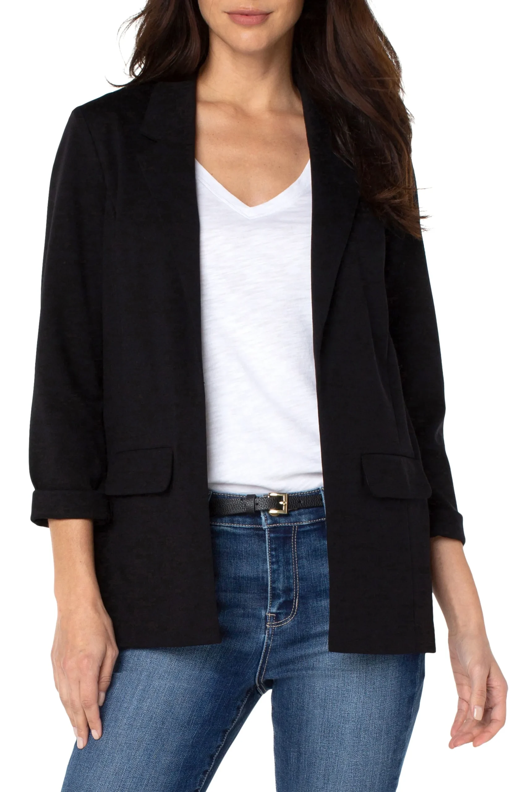 Jackets-Liverpool Los Angeles PETITE BOYFRIEND BLAZER WITH PRINCESS DARTS Black