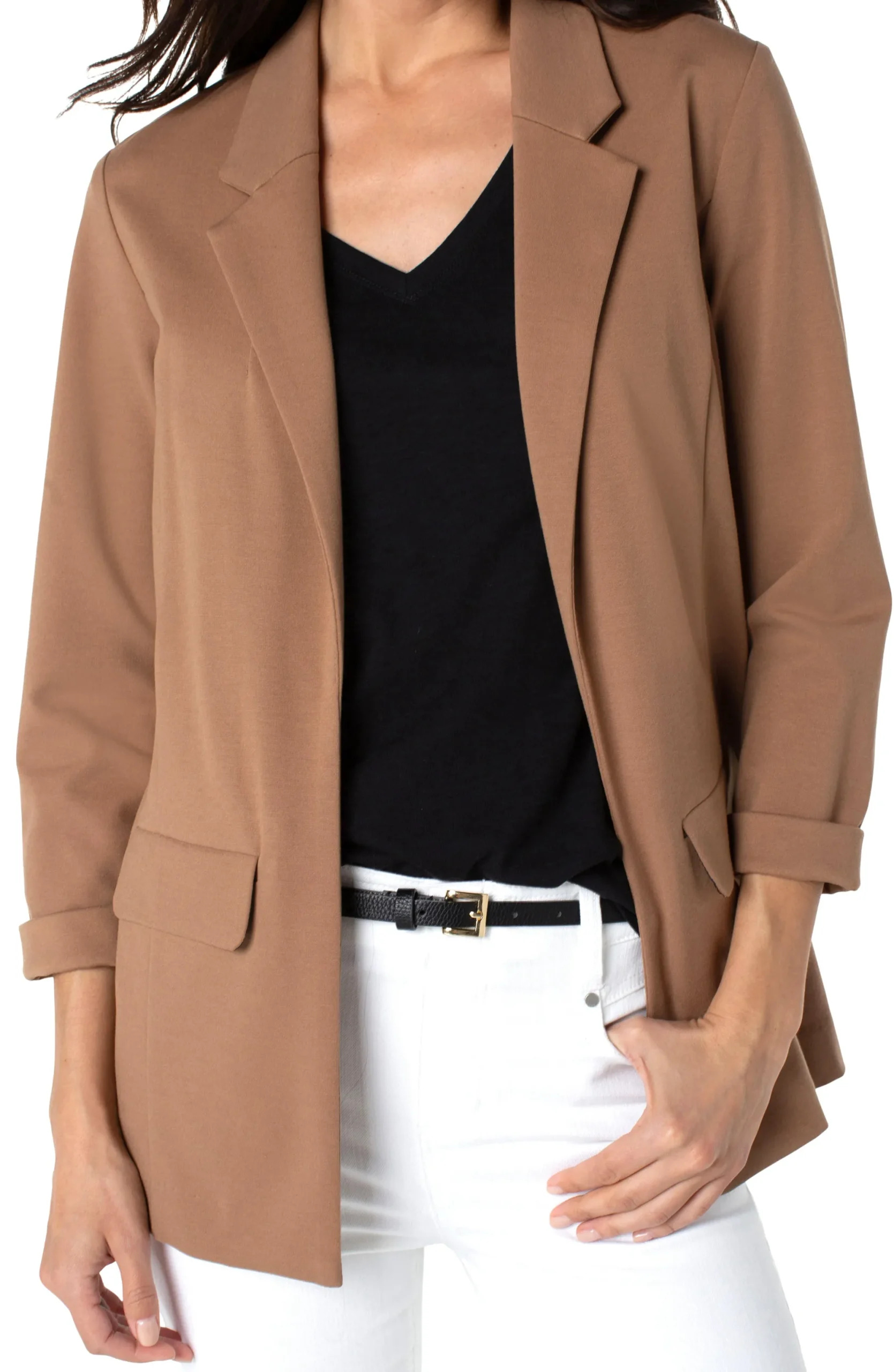 Jackets-Liverpool Los Angeles PETITE BOYFRIEND BLAZER WITH PRINCESS DARTS Maple