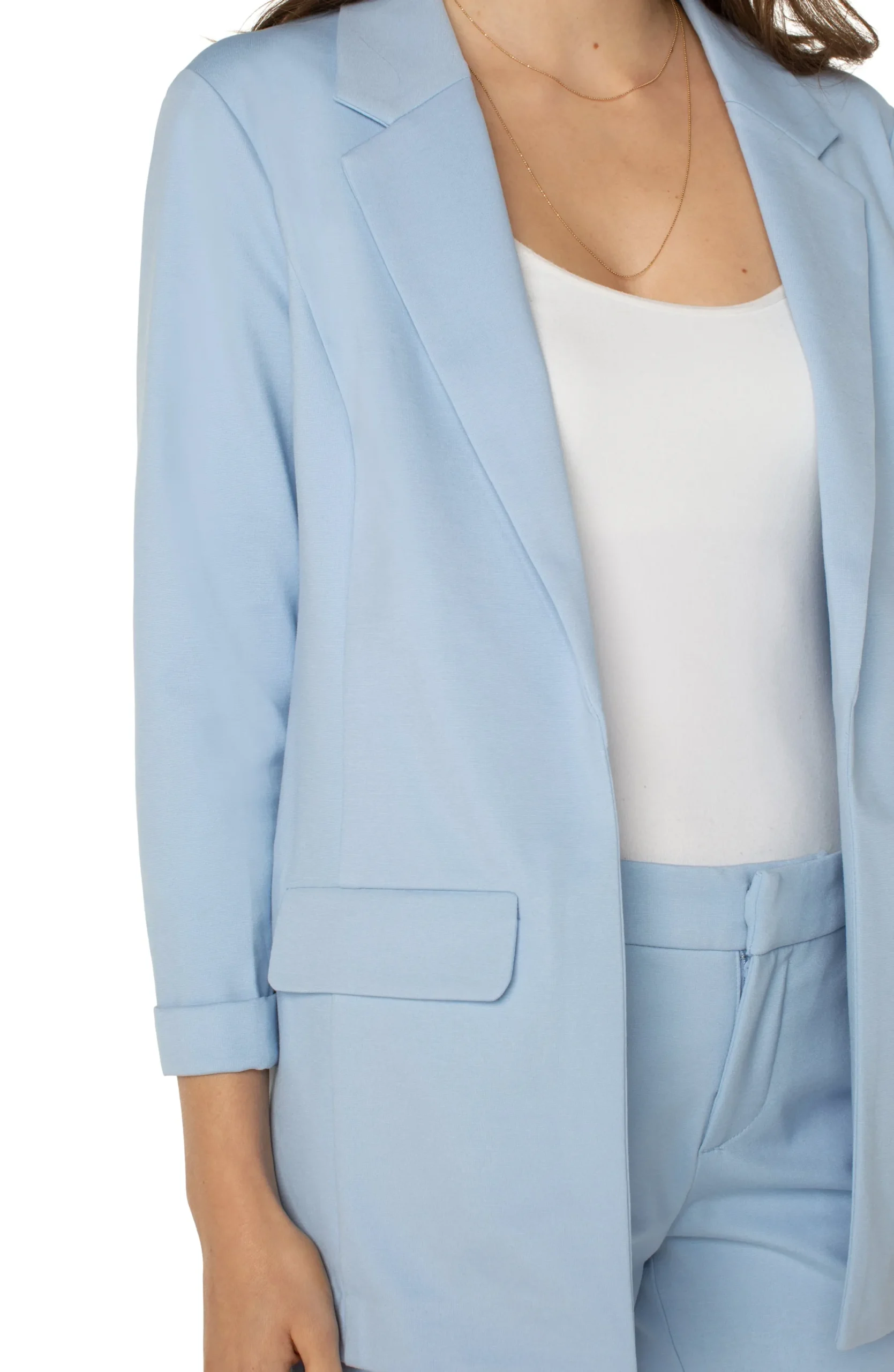 Jackets-Liverpool Los Angeles PETITE BOYFRIEND BLAZER WITH PRINCESS DARTS Mistyblue