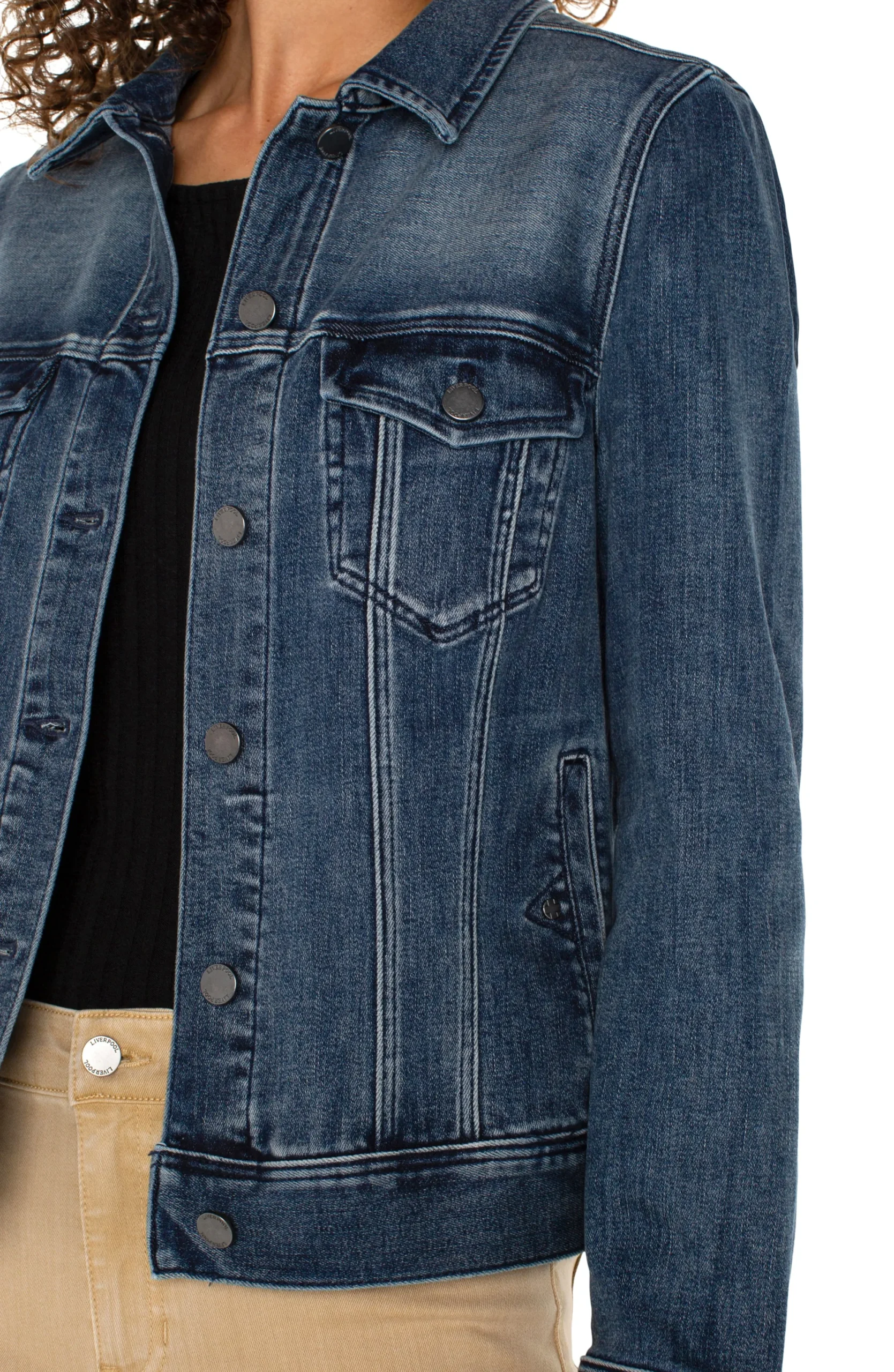 Jackets-Liverpool Los Angeles PETITE CLASSIC JEAN JACKET Ponderay