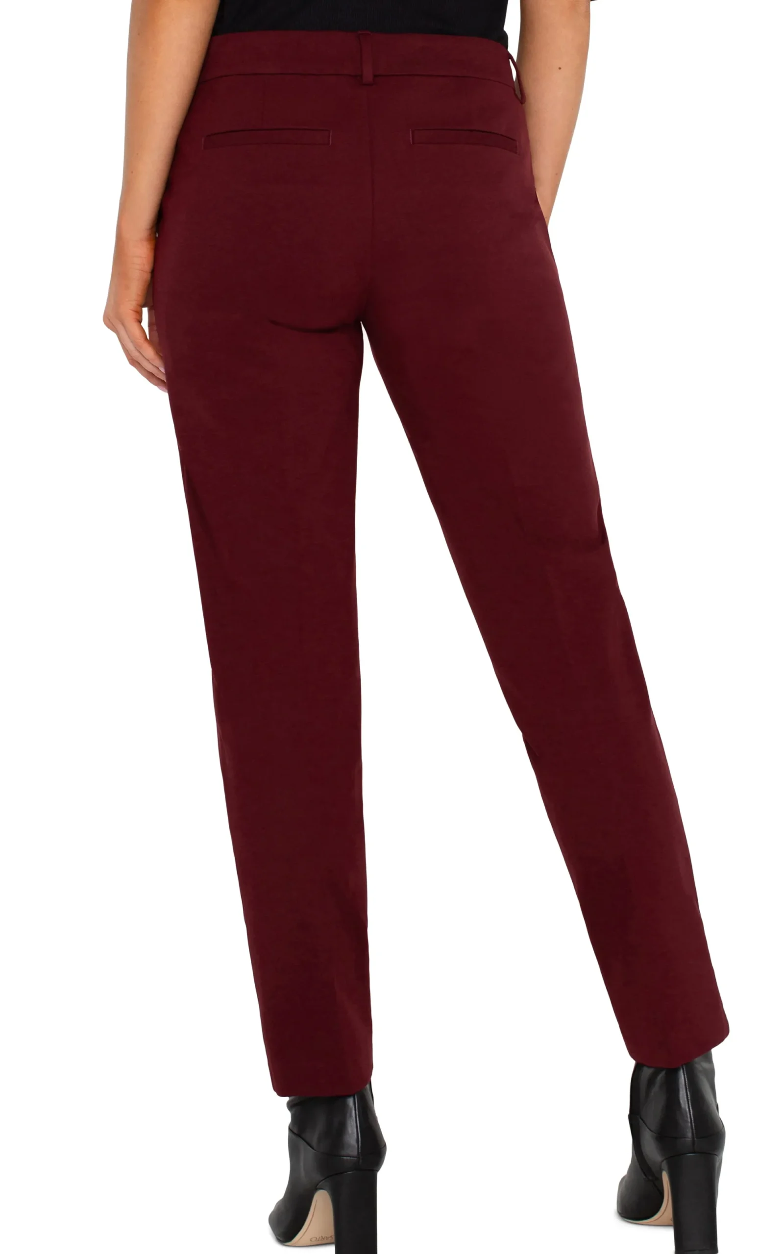 Pants|Trousers-Liverpool Los Angeles PETITE KELSEY KNIT TROUSER SUPER STRETCH Bordeaux