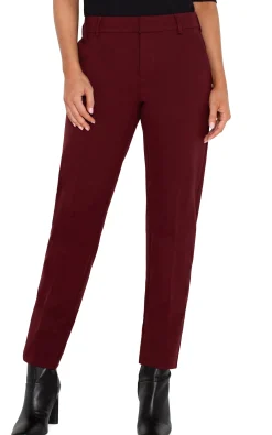 Pants|Trousers-Liverpool Los Angeles PETITE KELSEY KNIT TROUSER SUPER STRETCH Bordeaux
