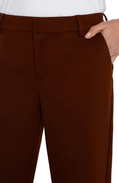 Pants-Liverpool Los Angeles PETITE KELSEY KNIT TROUSER SUPER STRETCH Richmahogany