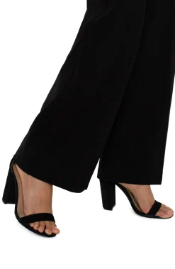 Pants-Liverpool Los Angeles PETITE KELSEY WIDE LEG TROUSER Black
