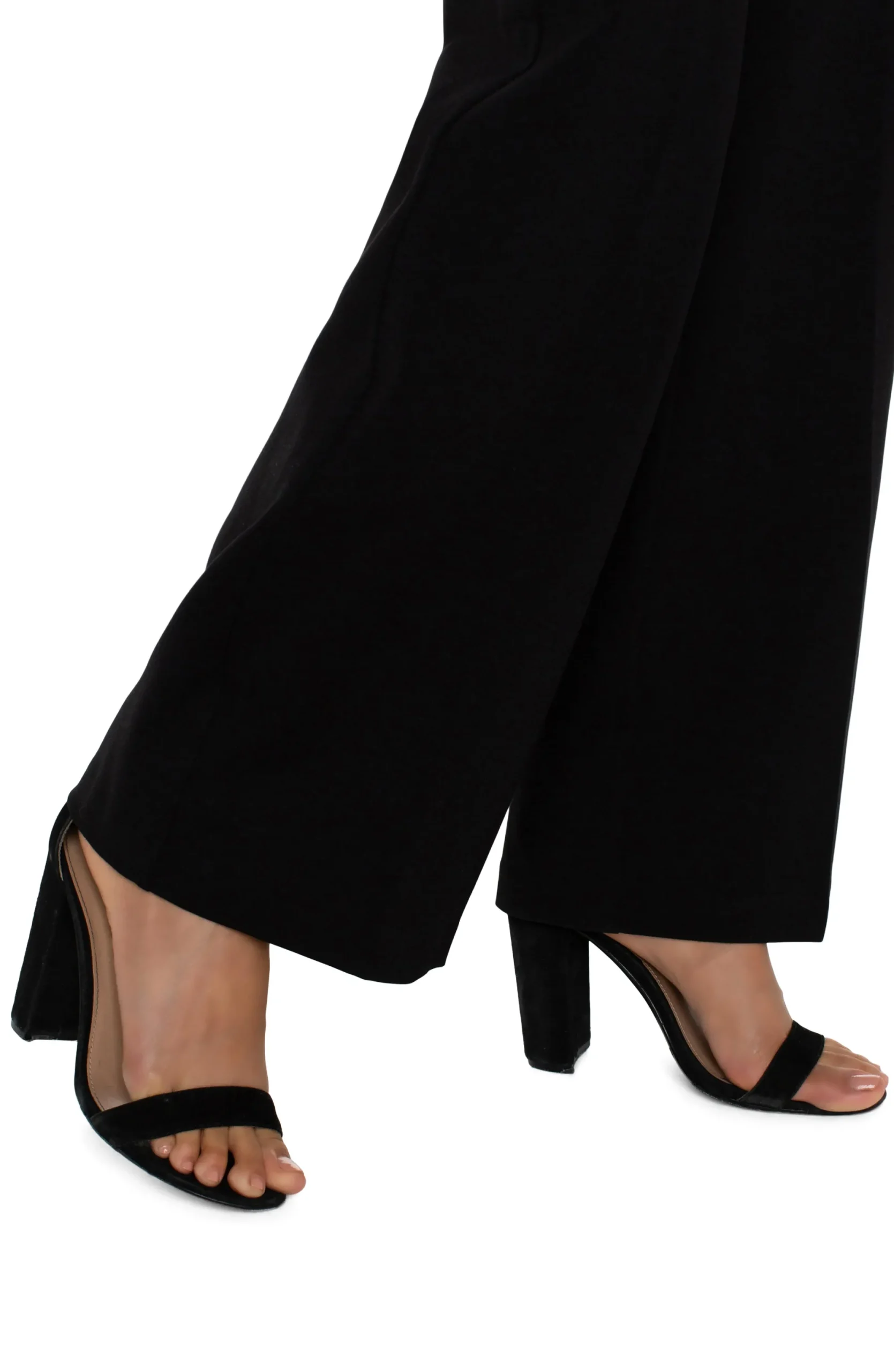 Pants-Liverpool Los Angeles PETITE KELSEY WIDE LEG TROUSER Black