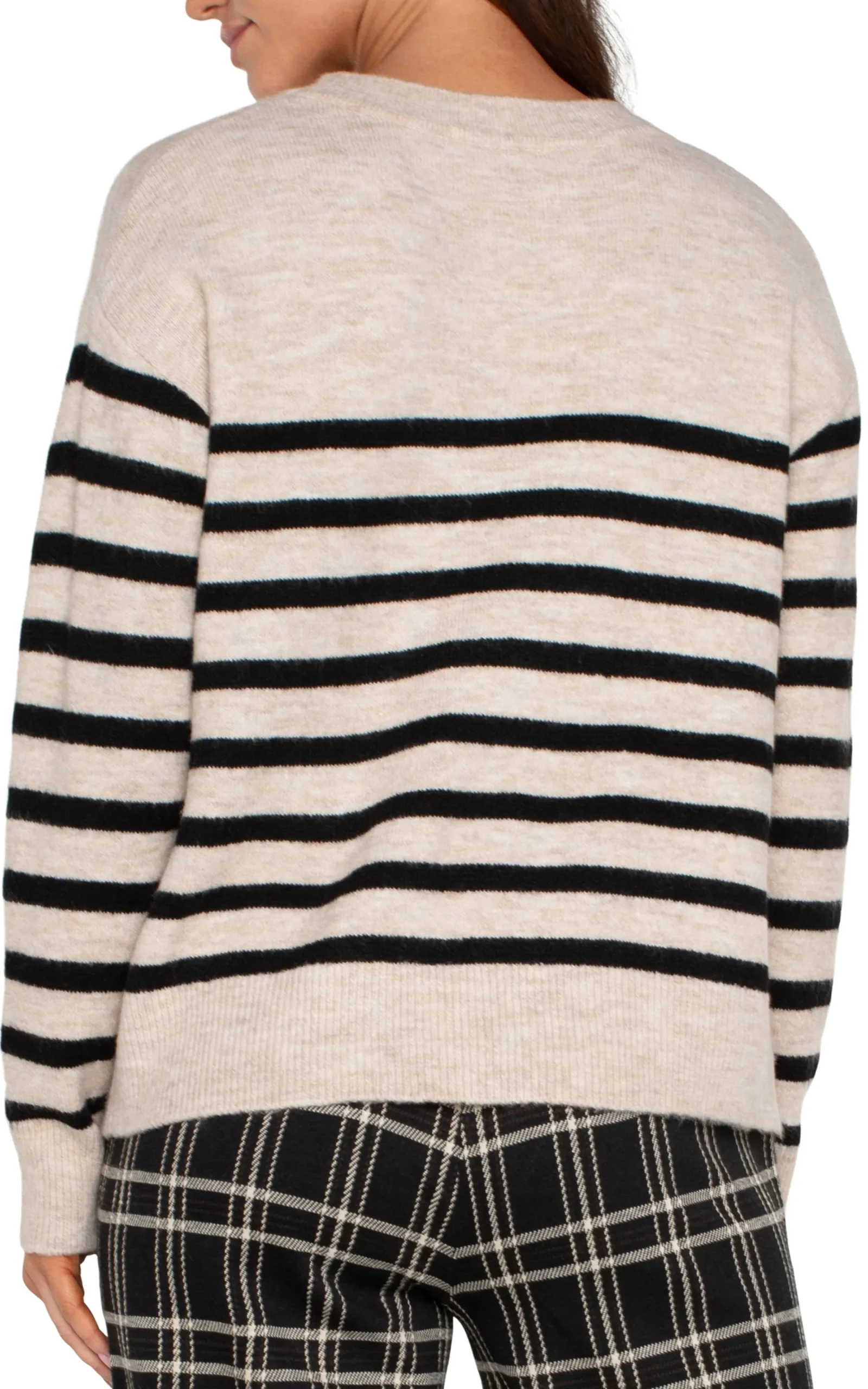 Tops-Liverpool Los Angeles PETITE LONG SLEEVE CREW NECK DROP SHOULDER SWEATER Oatmealheather