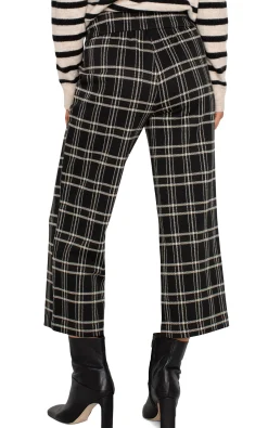 Pants-Liverpool Los Angeles PETITE MABEL PULL-ON CROP Blackoatmealwindowpane