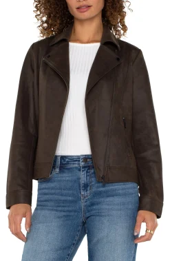 Jackets-Liverpool Los Angeles PETITE MOTO JACKET Blackolive