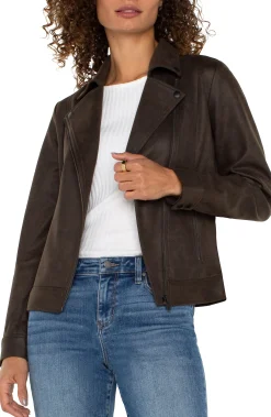 Jackets-Liverpool Los Angeles PETITE MOTO JACKET Blackolive