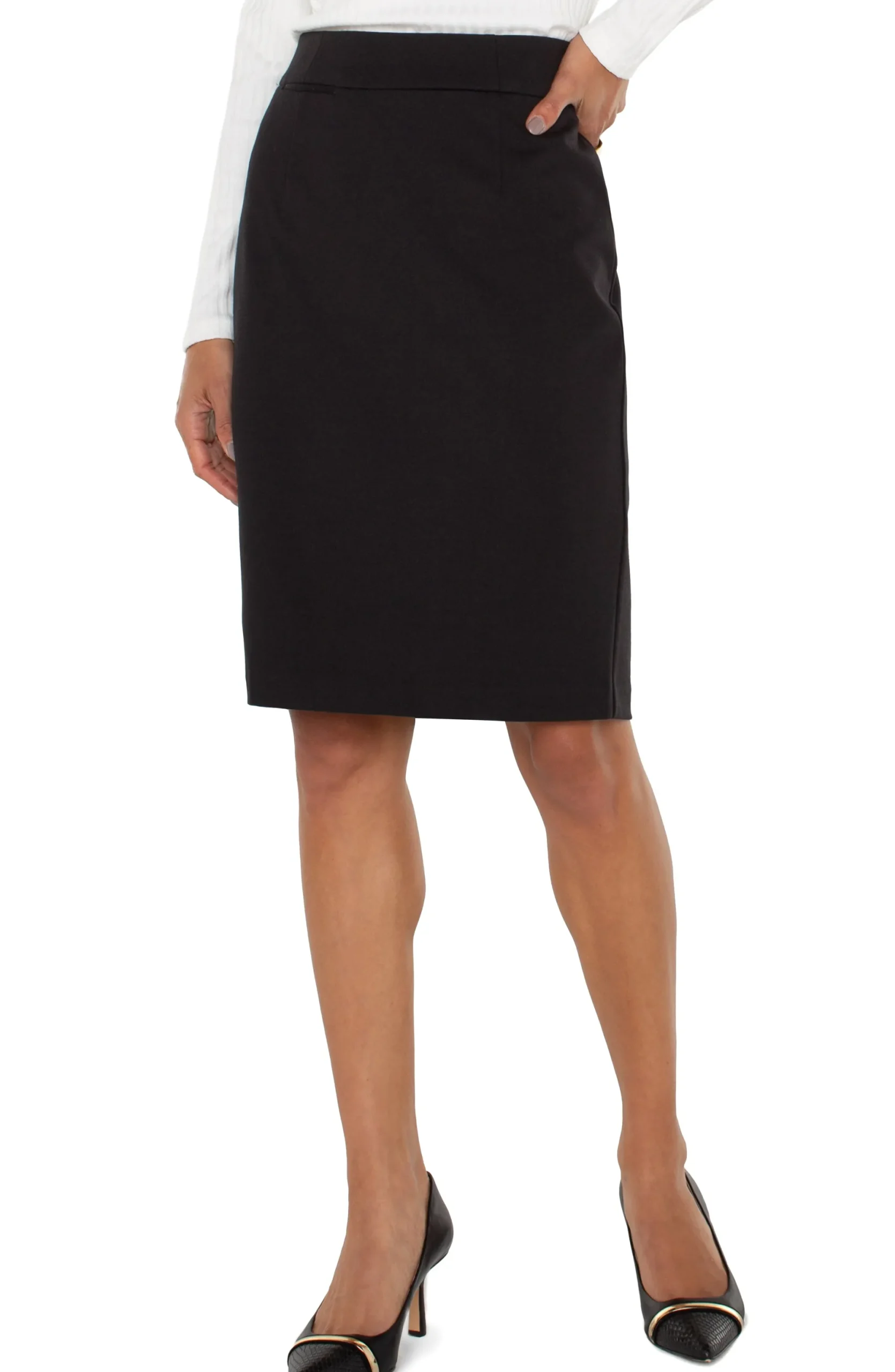 Skirts-Liverpool Los Angeles PETITE PENCIL SKIRT Black
