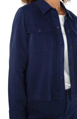 Jackets-Liverpool Los Angeles PLEAT BACK CROP JACKET Lapisink