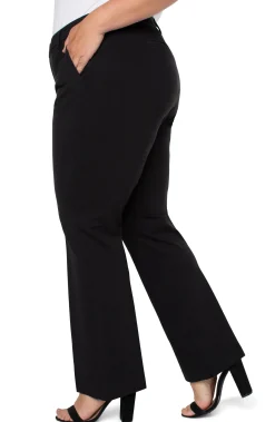 Pants-Liverpool Los Angeles PLUS KELSEY FLARE TROUSER SUPER STRETCH PONTE Black