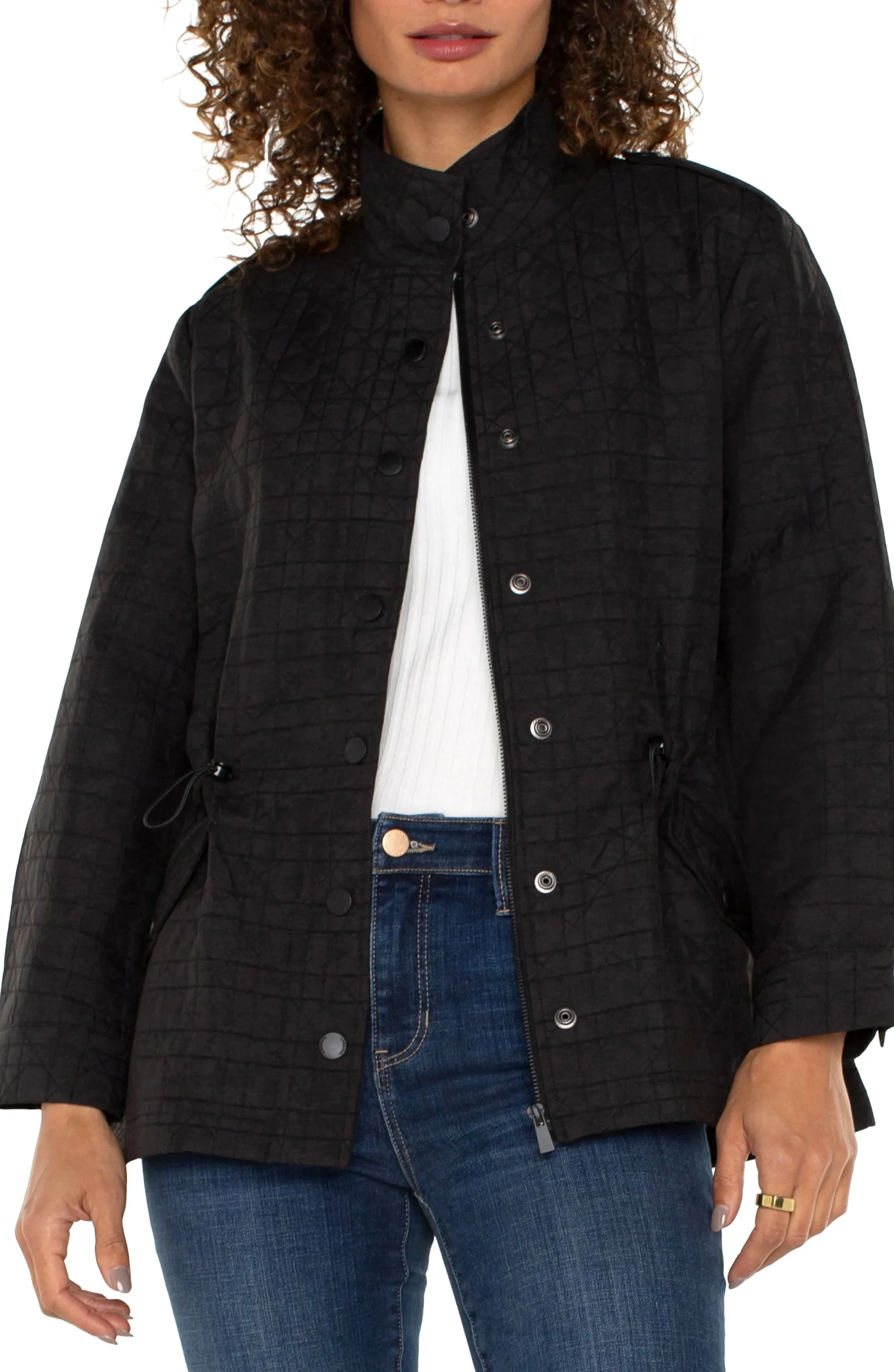 Jackets-Liverpool Los Angeles QUILTED UTILITY JACKET Black