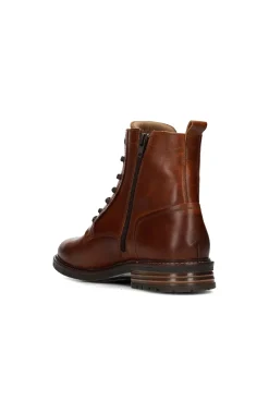 Boots-Liverpool Los Angeles RICHARD BURNISHED LEATHER LACE UP BOOT Cognac