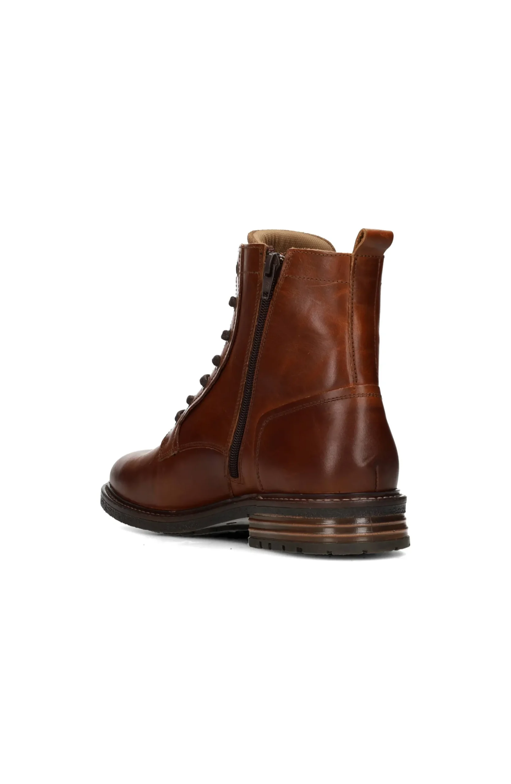 Boots-Liverpool Los Angeles RICHARD BURNISHED LEATHER LACE UP BOOT Cognac