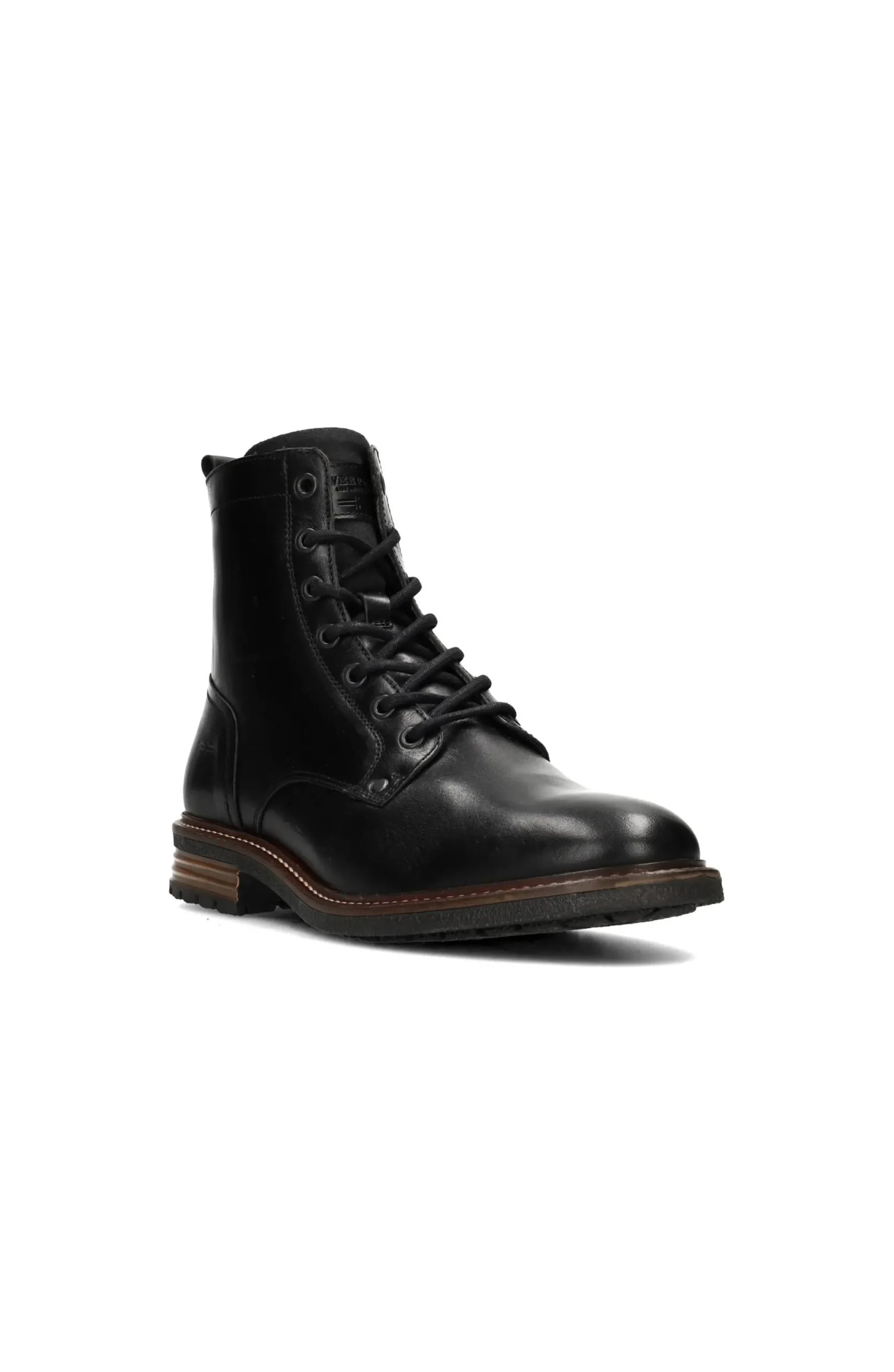 Boots-Liverpool Los Angeles RICHARD BURNISHED LEATHER LACE UP BOOT Black