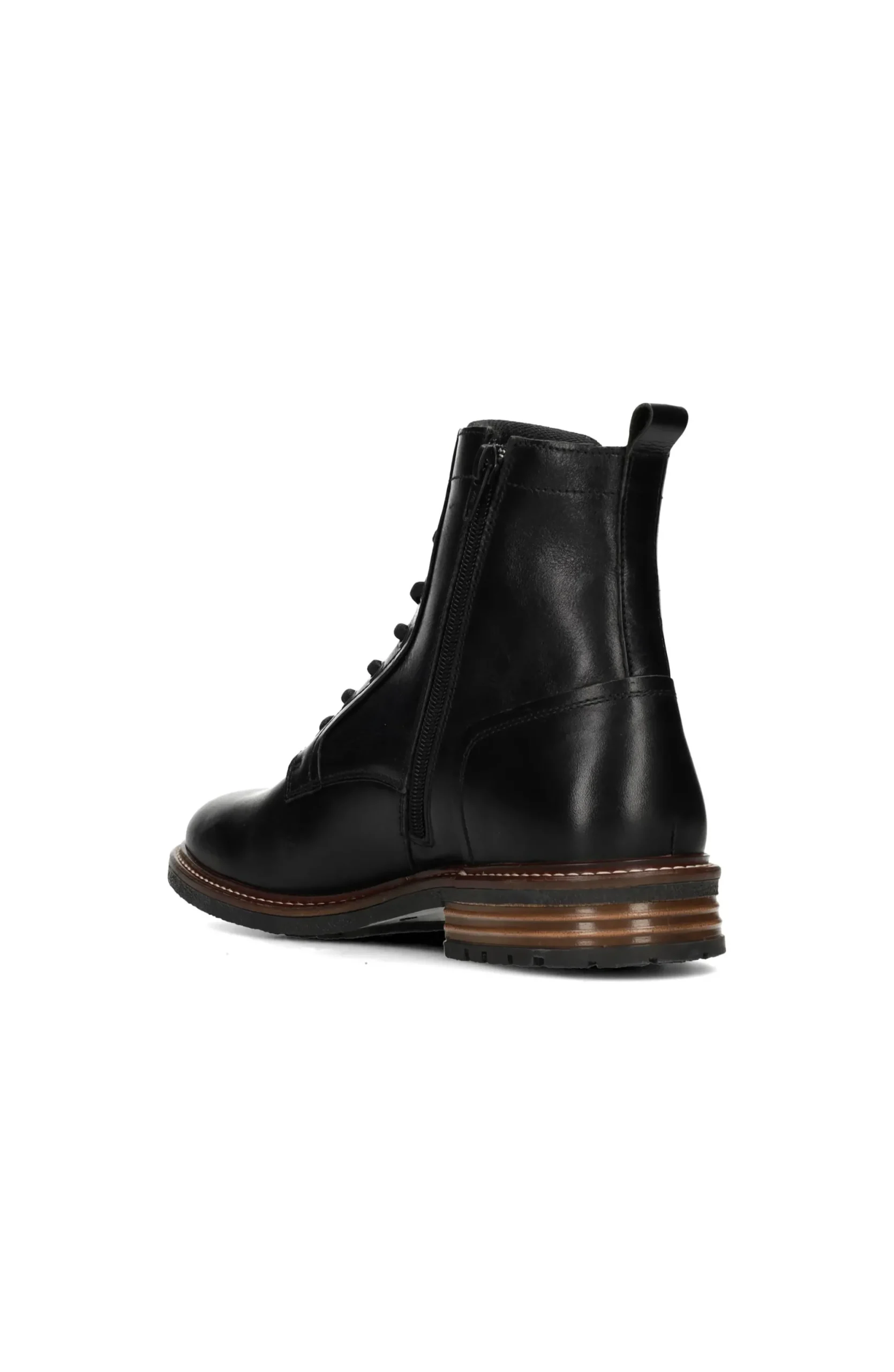 Boots-Liverpool Los Angeles RICHARD BURNISHED LEATHER LACE UP BOOT Black