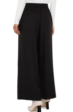 Pants-Liverpool Los Angeles SAILOR CROP WIDE LEG Black