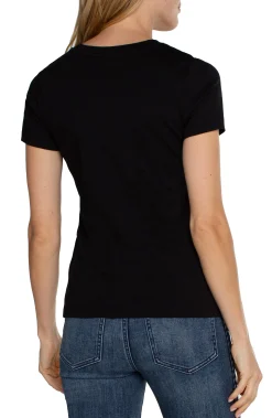 Tops|Tees-Liverpool Los Angeles SCOOP NECK SHORT SLEEVE TEE Black