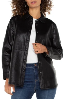 Jackets-Liverpool Los Angeles SEAMED SHACKET Blackchevron