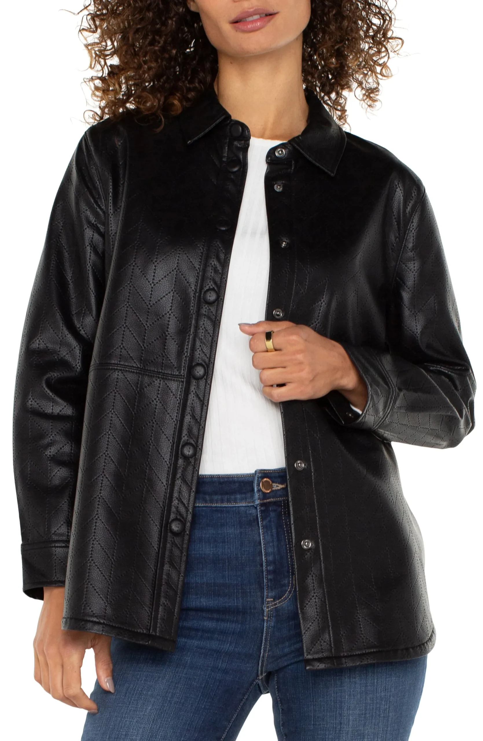 Jackets-Liverpool Los Angeles SEAMED SHACKET Blackchevron