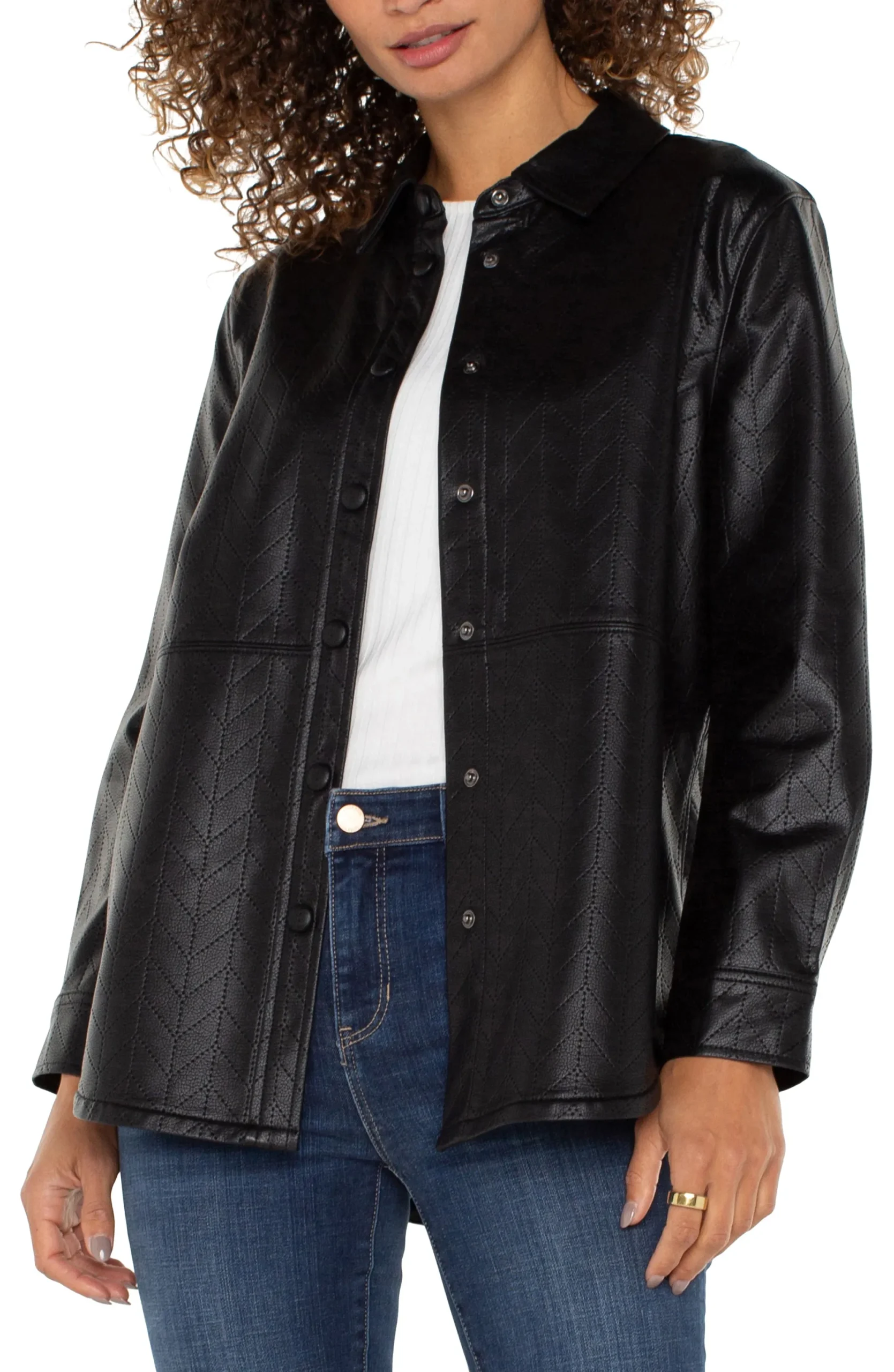 Jackets-Liverpool Los Angeles SEAMED SHACKET Blackchevron