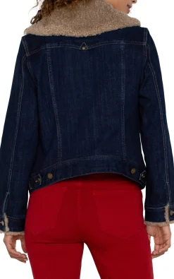 Jackets-Liverpool Los Angeles SHERPA COLLAR TRUCKER JACKET Rinse