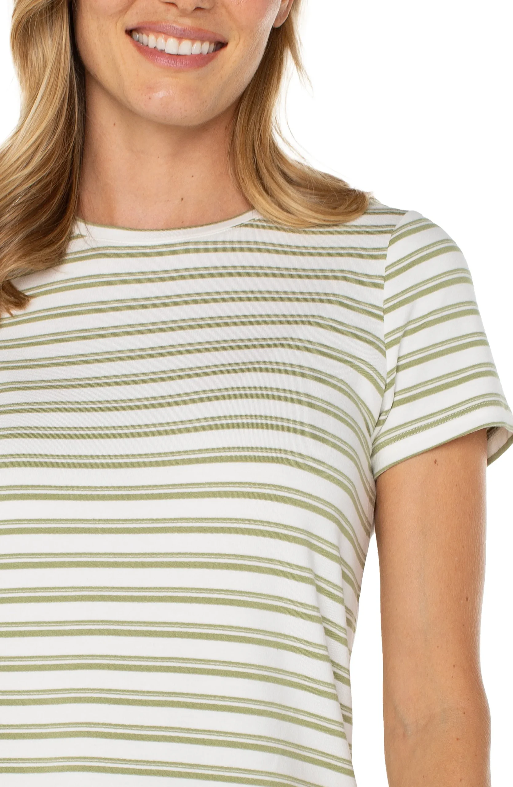 Tees-Liverpool Los Angeles SHORT SLEEVE CREW NECK CLASSIC KNIT TEE Whippedcreamlotusstripe