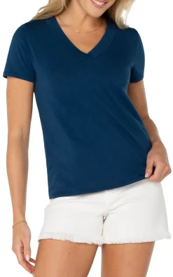 Tees-Liverpool Los Angeles SHORT SLEEVE KNIT TEE Celestialnavy