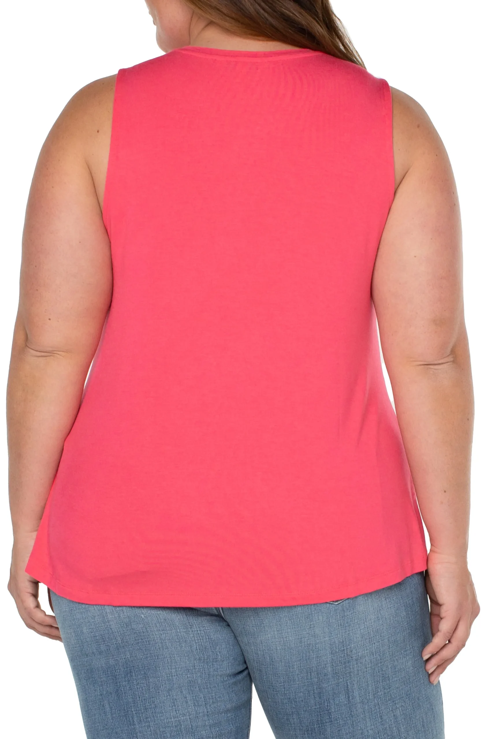 Tops-Liverpool Los Angeles SLEEVELESS SCOOP NECK TANK Watermelon