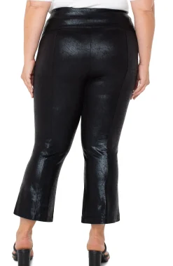 Pants-Liverpool Los Angeles STELLA KICK FLARE WITH WELT POCKETS Blackcracklecoated