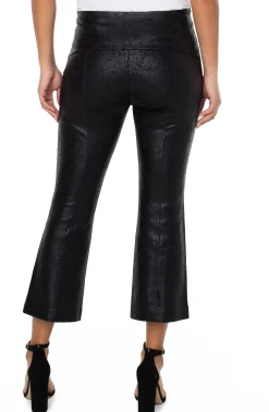 Pants|Knit Pull-On-Liverpool Los Angeles STELLA KICK FLARE WITH WELT POCKETS Blackcracklecoated