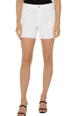 Shorts|Shorts-Liverpool Los Angeles THE GIA GLIDER® SHORT WITH FRAY HEM Brightwhite
