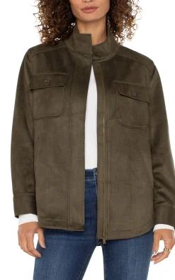 Jackets-Liverpool Los Angeles UTILITY JACKET Olive