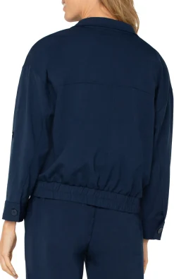 Jackets-Liverpool Los Angeles UTILITY JACKET WITH CINCH HEM Darknavy