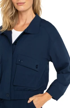 Jackets-Liverpool Los Angeles UTILITY JACKET WITH CINCH HEM Darknavy