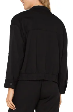 Jackets-Liverpool Los Angeles UTILITY JACKET WITH CINCH HEM Black