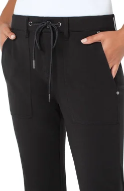 Utility Pants-Liverpool Los Angeles UTILITY JOGGER WITH SNAP HEM Black