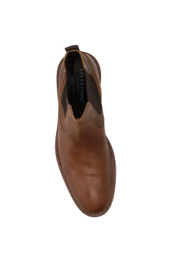 Boots-Liverpool Los Angeles WARREN BURNISHED LEATHER BOOT Darkbrown