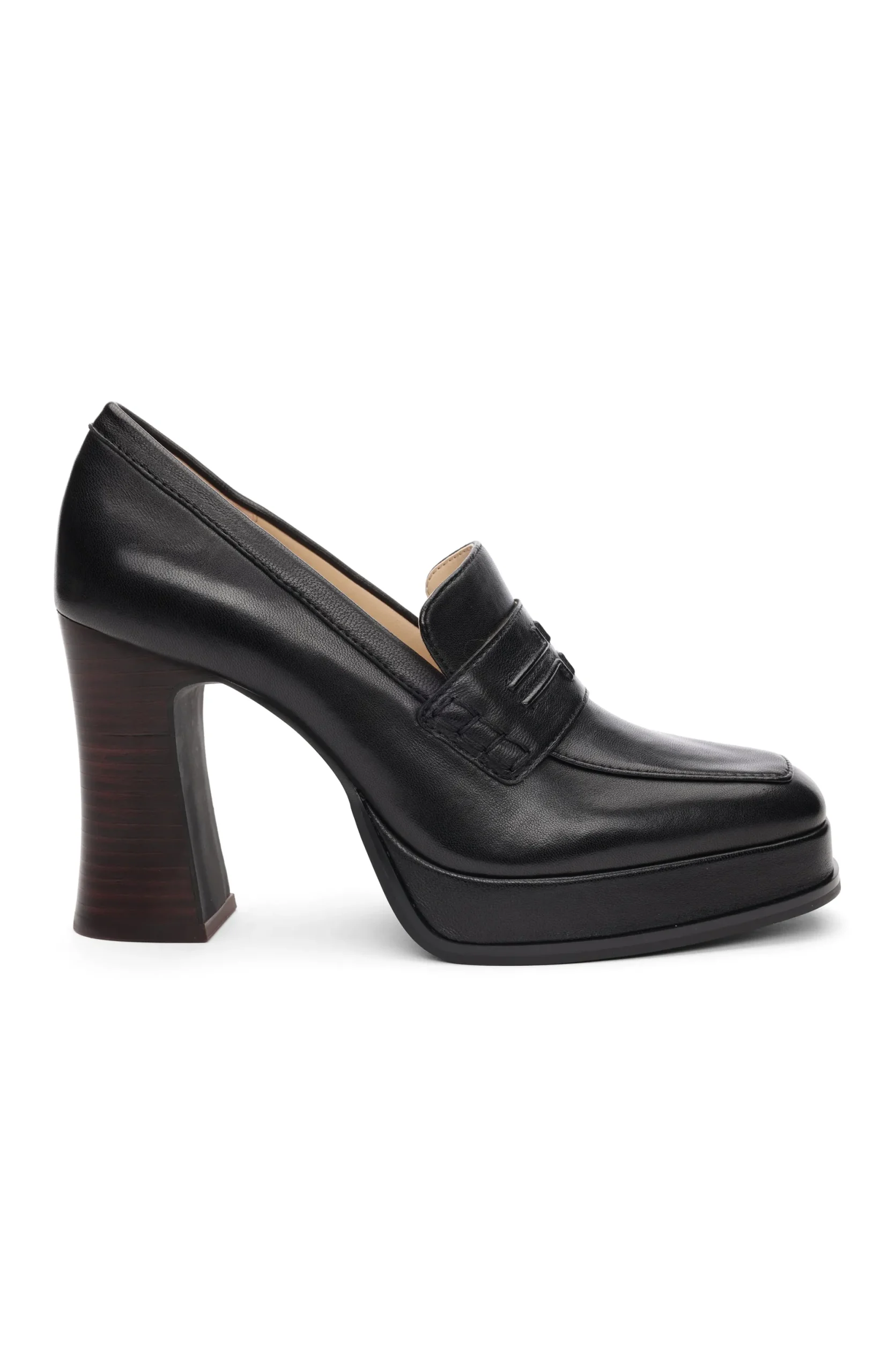 Heels|Loafers-Liverpool Los Angeles WESTLAKE LOAFER WITH MID STACK HEEL Black